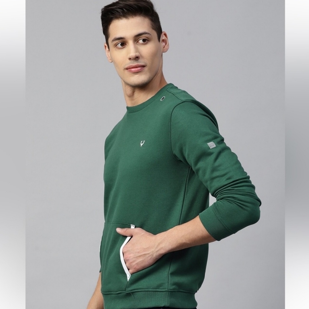 Allen Solly Green Green Sweatshirt Men - Picture 1 of 6